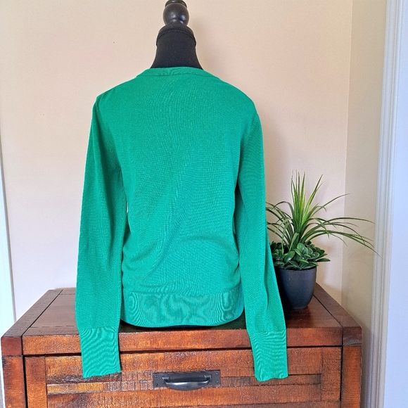 Calvin Klein Jeans V-Neck Sweater Women's Small Green Colorful Knit Top NWT - Picture 4 of 12